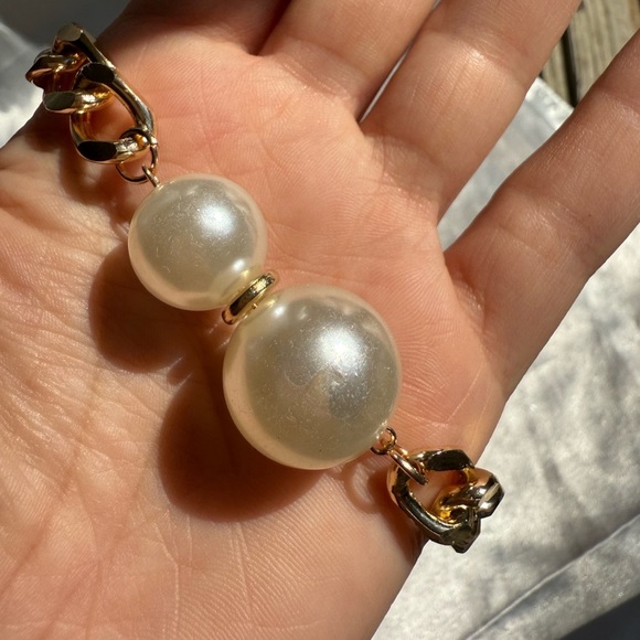 Anthropologie Ginevra Pearl Gold Chain Statement Necklace - Picture 10 of 11